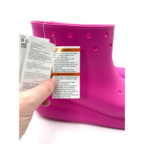 Crocs Size 12M Pink Rain Boot Lightweight Waterproof Footwear Iconic Comfort Des - Picture 11 of 11
